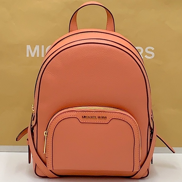 MICHAEL KORS
Jaycee Medium zip pocket Pebbled Leather Backpack Sherbert color - Picture 2 of 16